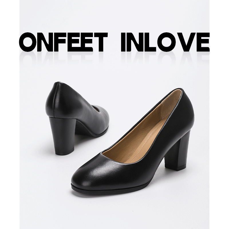 高跟鞋女2025新款春秋粗跟职业