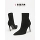 feet& love欧美时尚 绒面弹力瘦瘦靴女秋冬新款 气质高跟短靴