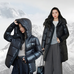 高奢黑金羽绒服男女连帽2025新款 户外三防保暖加厚外套免洗潮 冬季