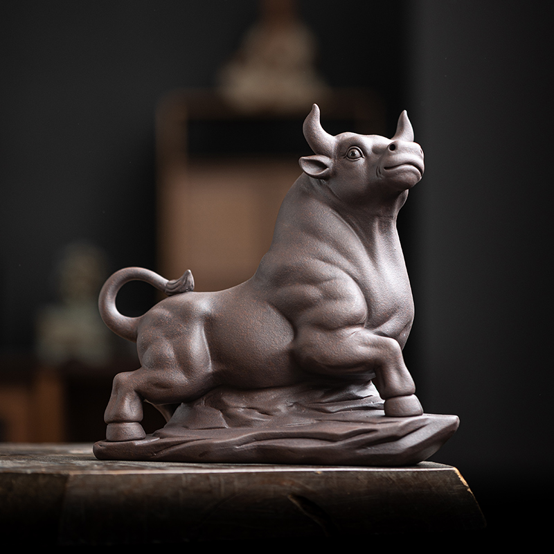 精品紫砂牛气冲天茶宠摆件可养茶玩茶桌茶台家R居办公室装饰摆设
