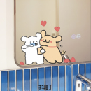 可爱小狗卧室镜子装 饰贴纸卫生间镜面贴画浴室玻璃门推拉门贴纸