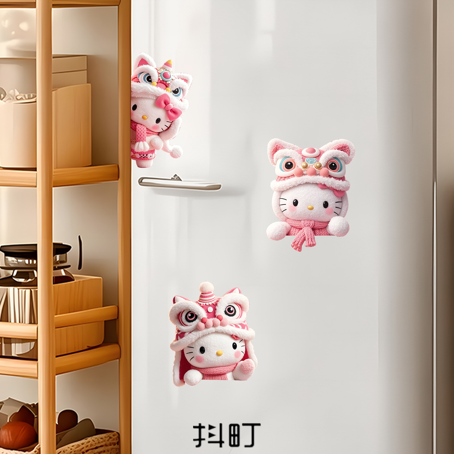 hellokitty醒狮国潮磁吸冰箱贴