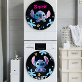 3D史迪仔滚筒洗衣机外壳装 饰贴纸创意自粘玻璃贴翻新遮丑贴画