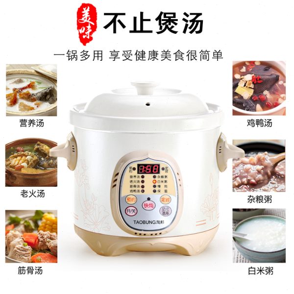 全自动煲粥熬汤陶瓷快速预约炖汤锅煮粥神器跳保温家用养生电炖锅