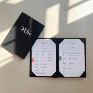 美发美容院价格牌价目表定制设计价格表制作美发店价目表册子皮面