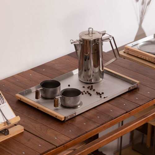 【爆款】 至督托盘 原铝实木不锈钢无涂层精致餐盘置物 制吉家居