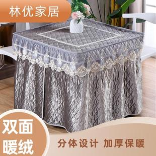 电暖炉罩烤火被桌布加厚裙式 冬季 电炉罩烤火罩正方形麻将机桌罩套