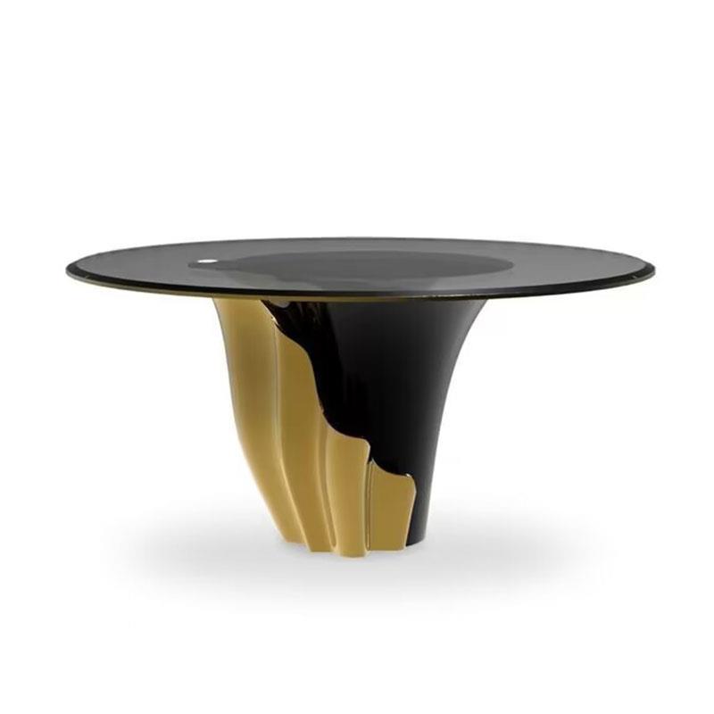 意式轻奢不锈钢餐桌设计师餐厅家用创意花瓣形吃饭桌现代简约餐台