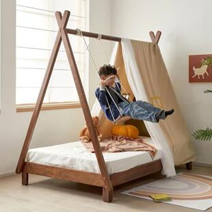 淘淘木儿童床帐篷玩乐床实木多功能秋千冰棍儿民宿儿童房单人床