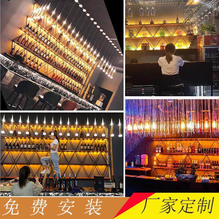 酒吧吧台发光壁挂式红酒展示架餐厅挂墙上铁艺创意酒柜简约吊杯架,商业/办公家具,红酒架/柜,淘宝优惠券,粉丝福利购,淘宝优惠卷