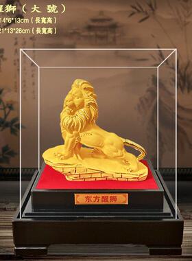 绒沙金狮子摆件 家居饰品客厅门厅摆设 店铺公司办公开业商务礼品