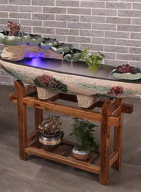 流水摆件鱼缸客厅小型造景装饰循环水招财办公室落地景观开 业礼