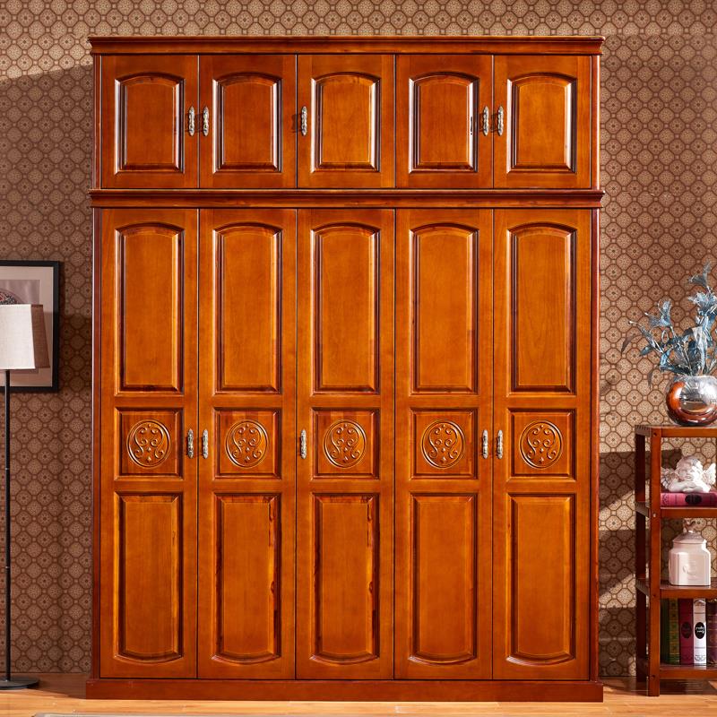 中式实木衣柜家用卧室全实木小户型香樟木大容量多层雕花储物衣橱