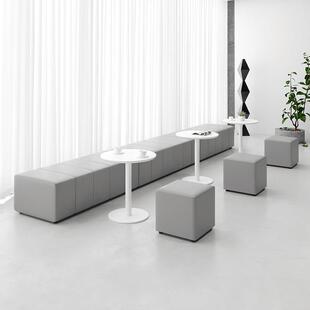 办公接待沙发培训机构家长休息区理髲店等候卡座无靠背靠墙长条凳