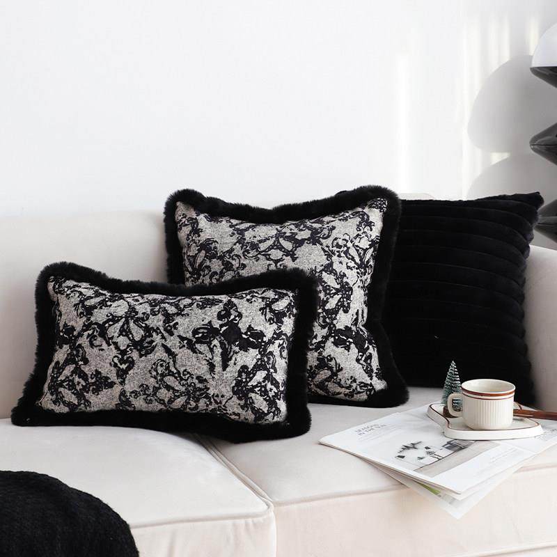 覆古黑色燕尾花纹抱枕套不含芯方枕客厅沙发靠枕靠垫卧室抱枕腰枕,居家布艺,靠垫/抱枕,淘宝优惠券,粉丝福利购,淘宝优惠卷