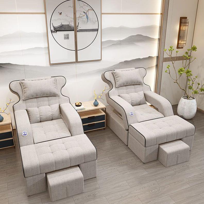 一体电动沙发电动采耳疗美甲美睫沙发躺椅足按摩床足浴沙发床泡脚