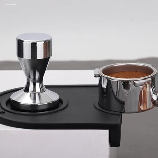 不锈铁咖啡压粉器意式咖啡机手柄填压锤51mm实心粉锤58mm布粉器垫