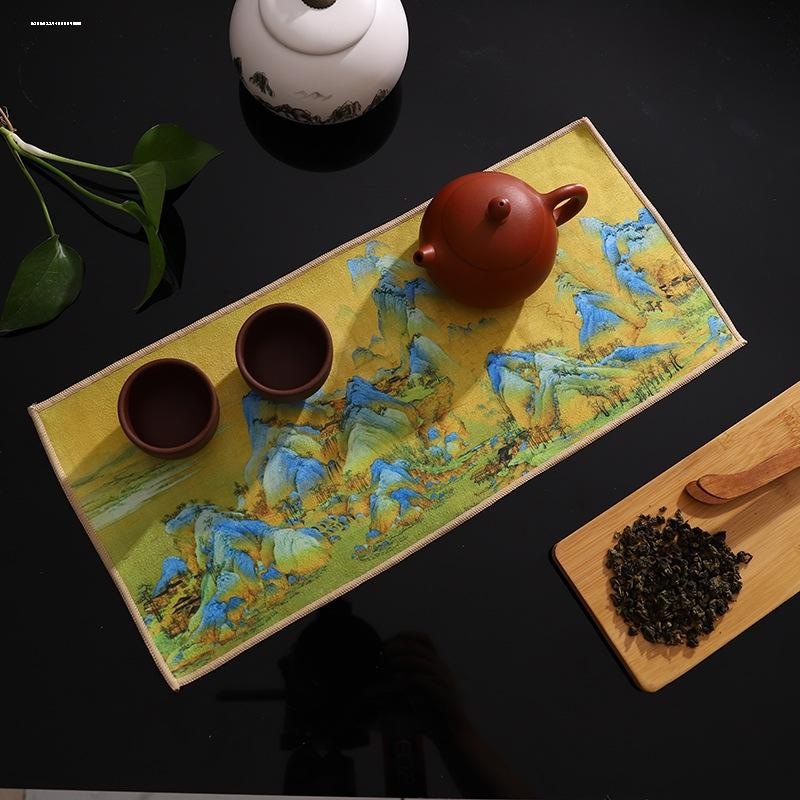 中式高档茶巾茶布桌布吸水茶桌垫