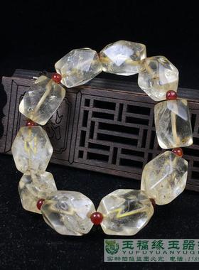 高古老珠子天然白水晶六棱珠八棱珠勒子管珠手链高古水晶手串