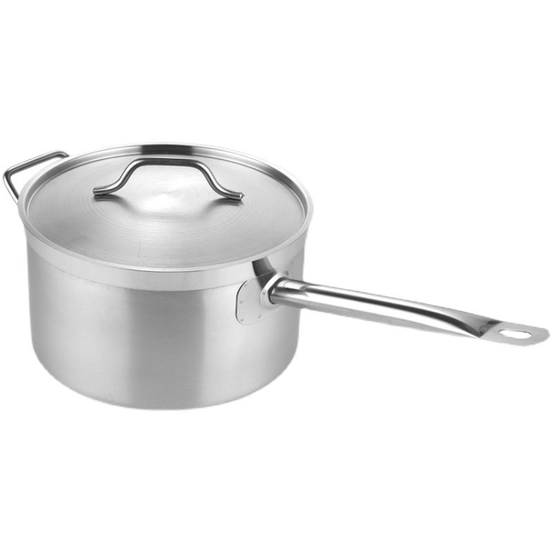 单柄汁锅不锈钢复合底奶锅商用酱汁锅高矮身厚底大容量电磁炉商用