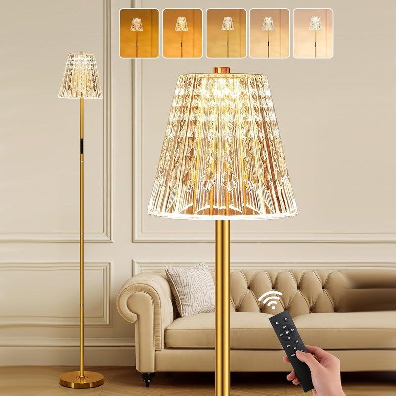 出口海外 LED护眼落地灯水晶台灯客厅书桌床头氛围灯阅读灯带遥控