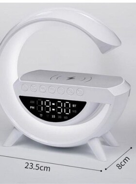 跨境爆款大G蓝牙音响BT3401炫彩带闹钟桌面多功能无线充USB音箱