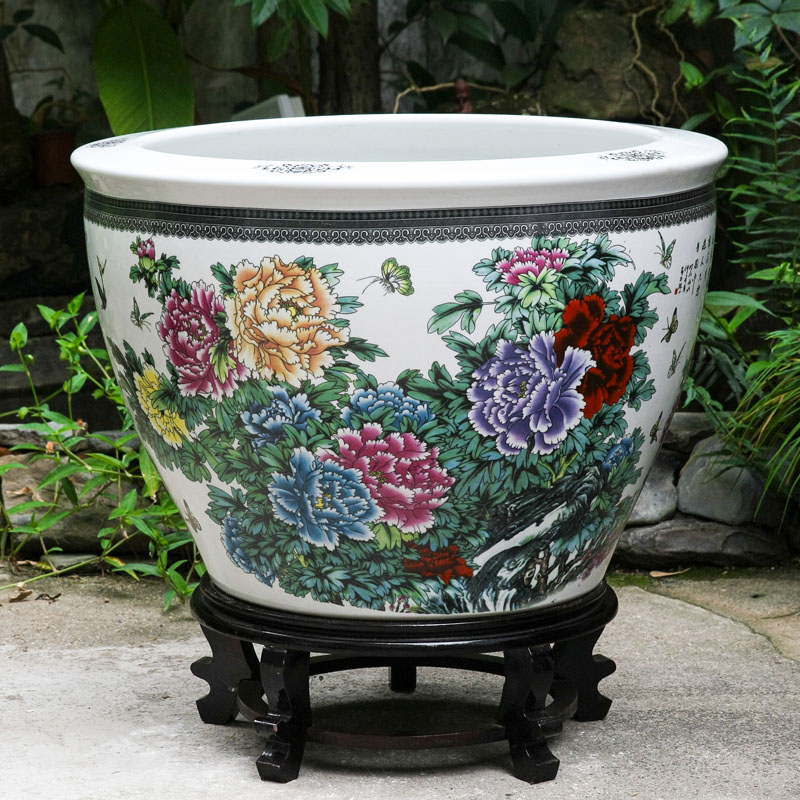 景德镇陶瓷鱼缸养金鱼缸大号庭院家用碗睡莲花盆荷花缸乌龟缸