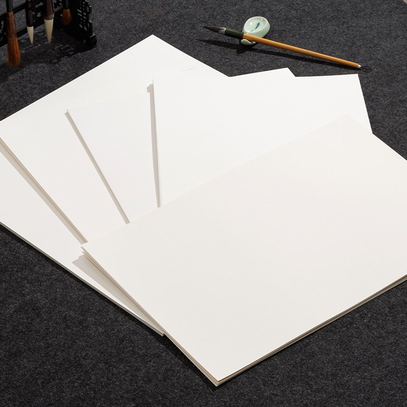 燃灯全白卡纸国画专用生宣纸纯白色免装裱正方形长方形加厚宣卡33