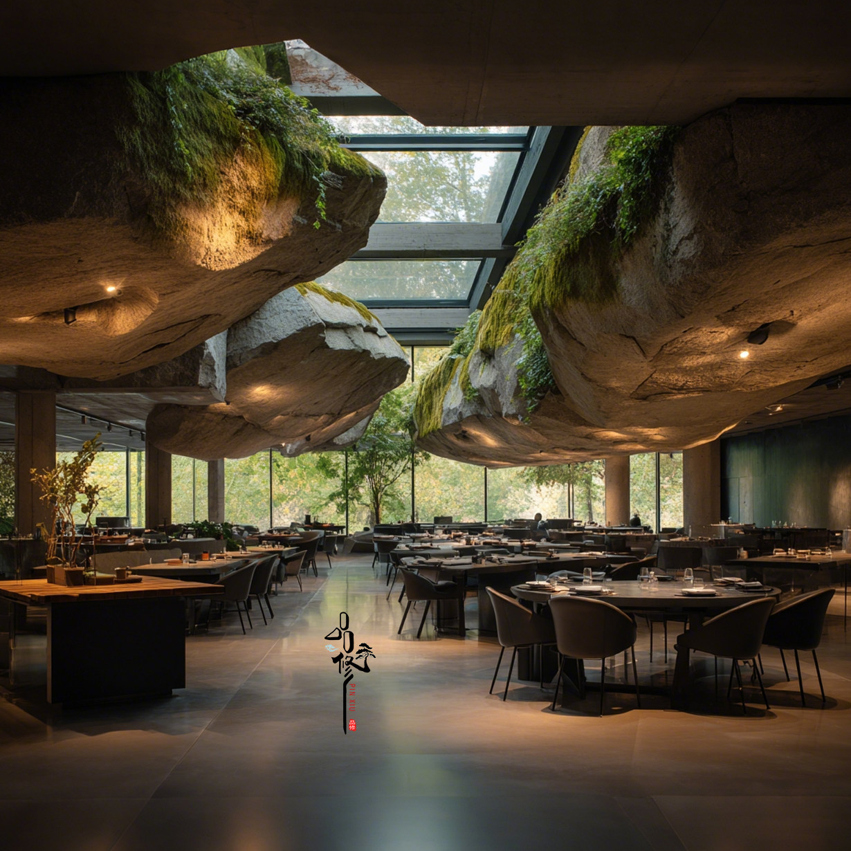 品修工业风餐厅室内设计岩石造型装饰永生绿植吊顶景观装置造景,商业/办公家具,景观道具/景观摆件/景观装置,淘宝优惠券,粉丝福利购,淘宝优惠卷