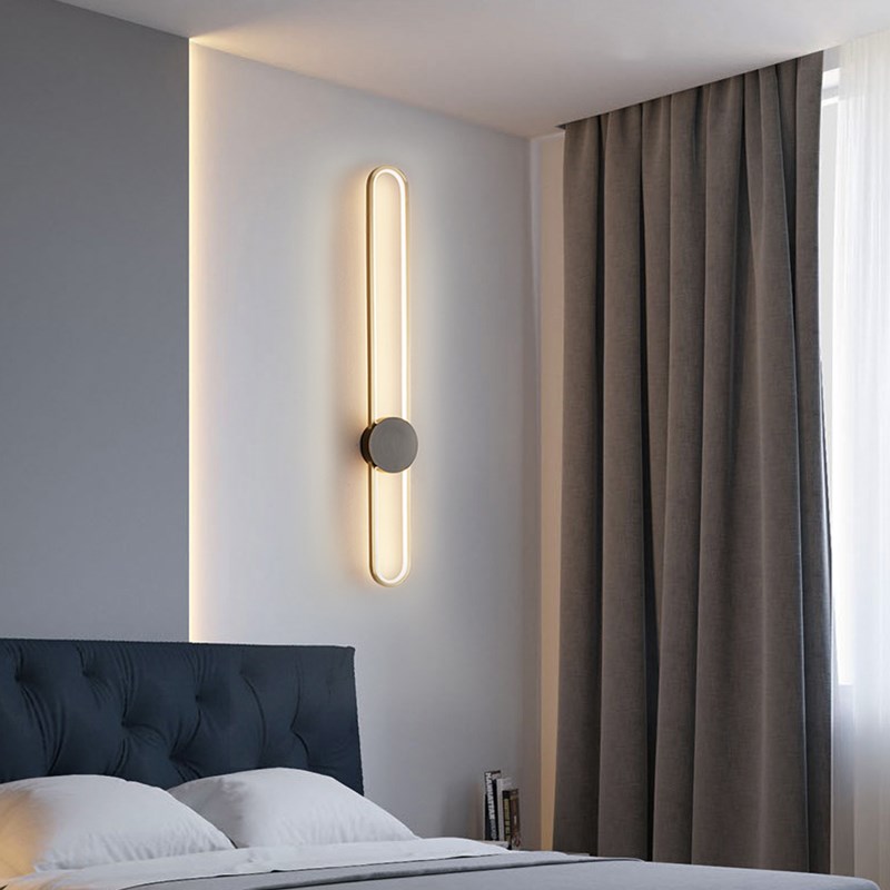 极简壁灯卧室床头灯现代简约客厅格栅灯长条过道样板房背景墙壁灯