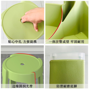 凳子家用可叠放餐椅现代简约家庭备用板凳餐桌椅塑料网红靠背椅子
