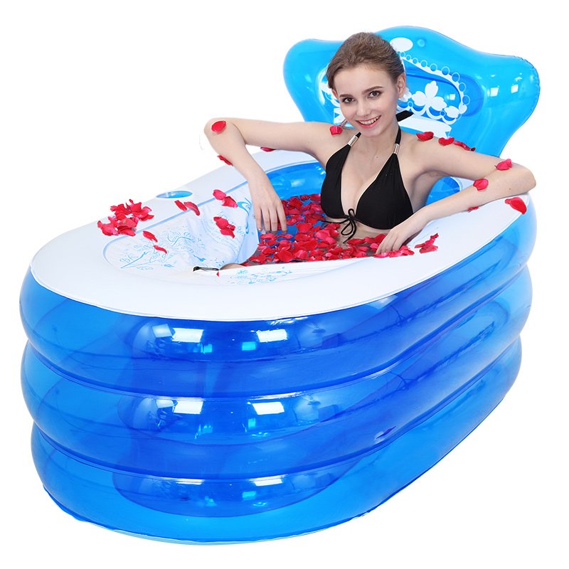 伊润充气浴缸 加厚成人浴盆折叠浴桶儿童洗澡盆泡澡桶塑料沐浴桶