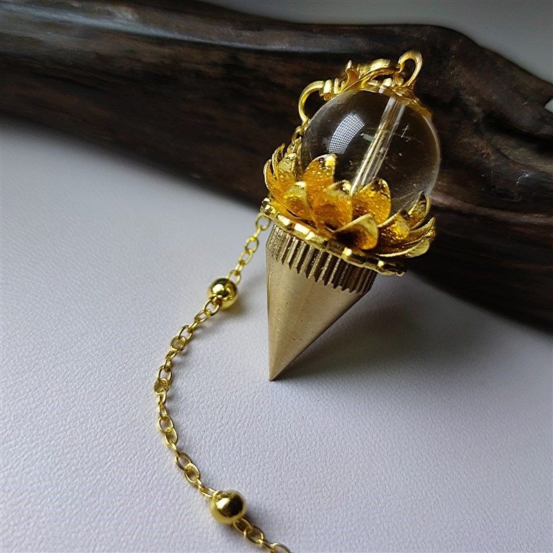 手工黄铜金e属灵摆项链吊坠天然白水晶挂坠挂件摆件手链颈链毛衣,饰品/流行首饰/时尚饰品新,颈饰,淘宝优惠券,粉丝福利购,淘宝优惠卷