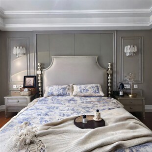 美式art轻奢实木床冰柱床主卧床双人床莫里印象现代1.8米床公主床