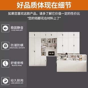 实木衣柜床榻榻米床家用卧室一体小户型儿童多功能储物书柜组合床