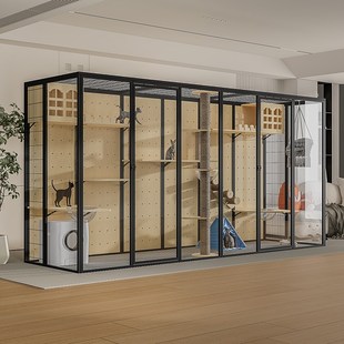全景玻璃猫别墅猫屋家用猫笼子大型室内猫咪别墅猫柜豪华猫房定制