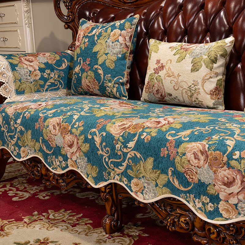 2024年秋季欧式沙发垫四季通用高档奢华防滑雪尼尔沙发套罩坐垫布