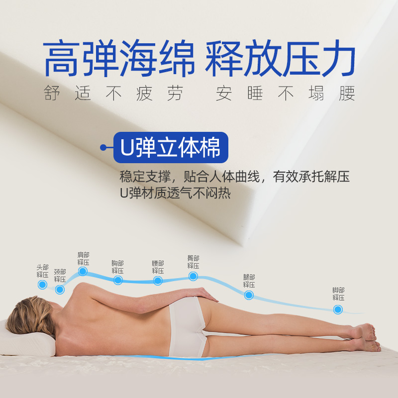 海绵床垫2米x2米大床榻榻米主卧加厚租房高密度双人家用软垫