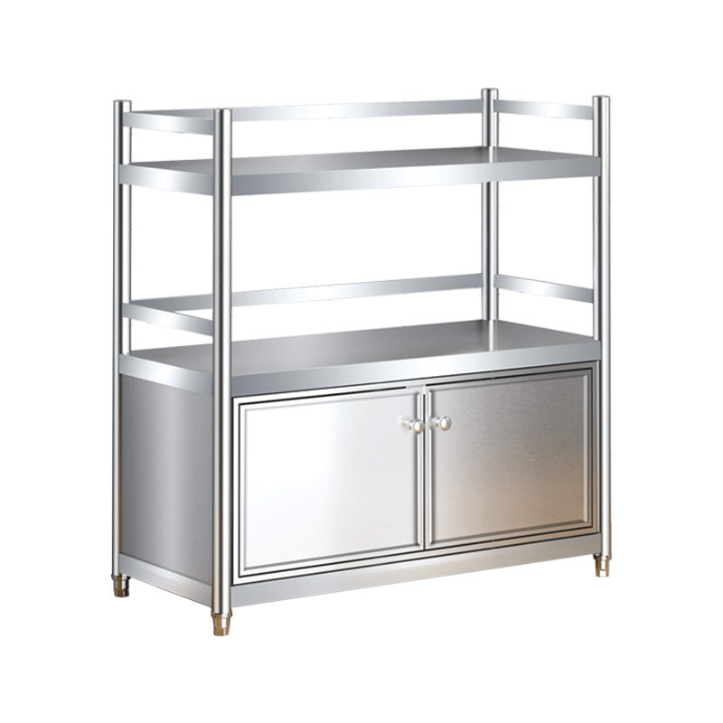 不锈钢厨房储物柜带门落地多层家用多功能微波炉烤箱置物架收纳架,厨房/烹饪用具,厨房置物架/置物柜/角架,淘宝优惠券,粉丝福利购,淘宝优惠卷