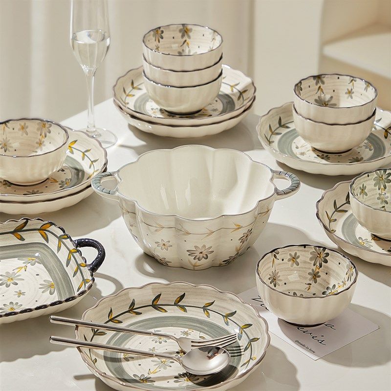 日式陶瓷碗碟套装家用碗盘2023新款碗筷乔迁新居餐具盘子碗具套装,餐饮具,碗,淘宝优惠券,粉丝福利购,淘宝优惠卷