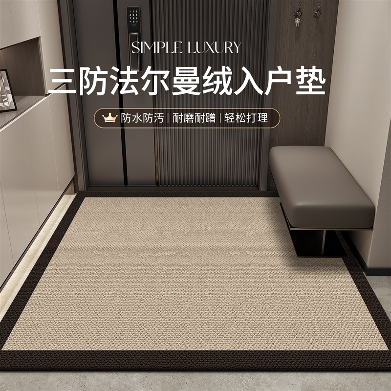 入户门地垫高级感玄关家用防滑脚垫大门口耐脏除尘地毯免打理门垫
