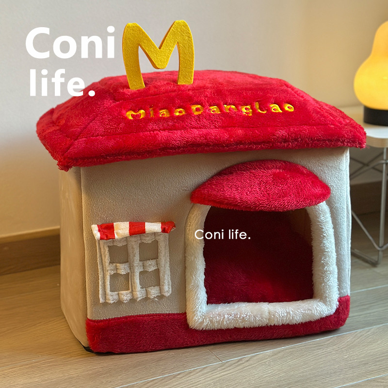 Coni life喵当劳猫窝四季通用猫咪房子猫屋宠物封闭式保暖可拆洗