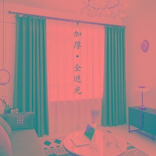 全遮光网红窗帘成品卧室挂钩式 2021新款 北欧风遮阳布简约现代客厅