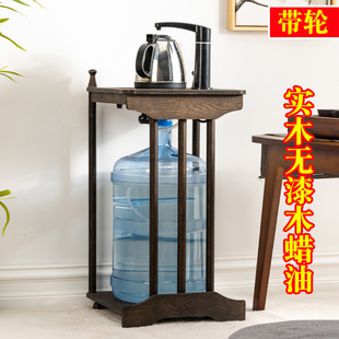 餐边柜简易小型家用实木酒茶水柜厨房置物储物柜子茶车烧水壶泡茶