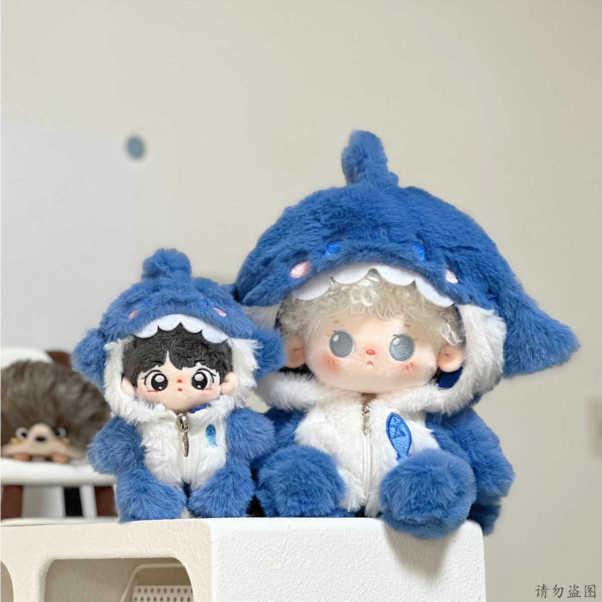 10/20cm娃娃鲨鱼连帽连体娃衣