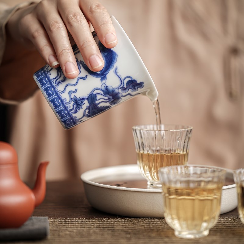 一堂富贵公道杯陶瓷分茶器单个功夫茶具高端家用茶海倒茶陶瓷公杯