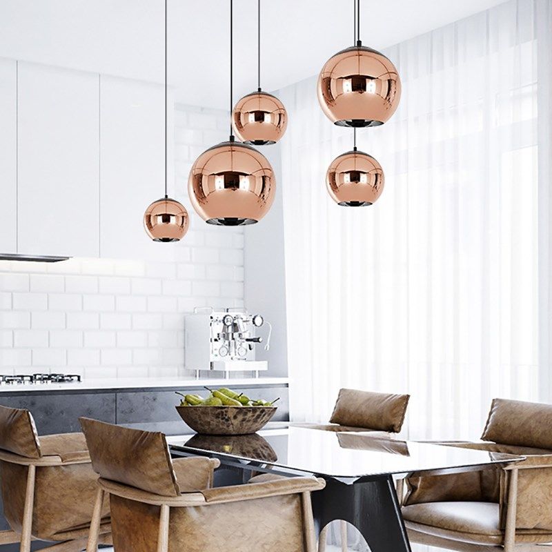 创意个性北欧黄铜电镀玻璃圆球形吊灯轻奢餐厅吧台橱窗店铺装饰灯,家装灯饰光源,餐厅吊灯,淘宝优惠券,粉丝福利购,淘宝优惠卷