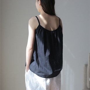 打底吊带衫 文艺宽松a字版 上衣 白色纯棉内搭小吊带背心女薄款 夏季