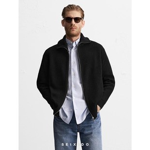 立领针织开衫 柜429 拉链长袖 男装 9598388简约休闲毛衣外套 秋冬款