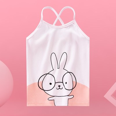 2025新款女童A类纯棉吊带背心夏外穿卡通透气儿童内衣打底衫童装